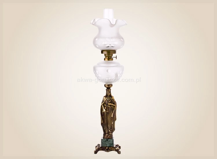 Lampa naftowa figura św. Barbary  58 cm.