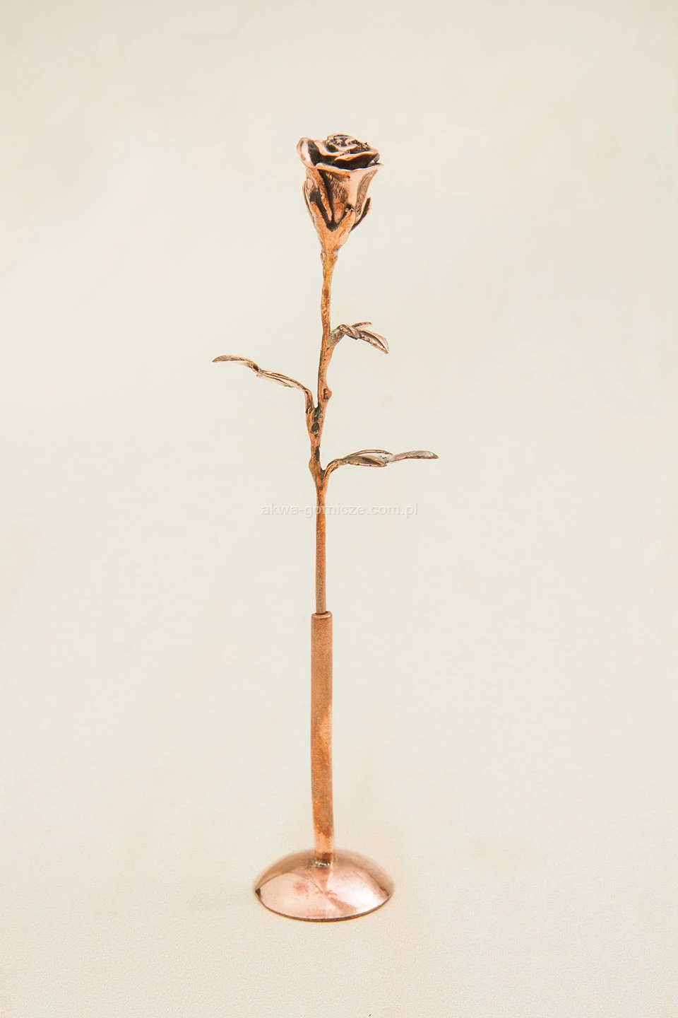 Róża wykonana z miedzi 14 cm